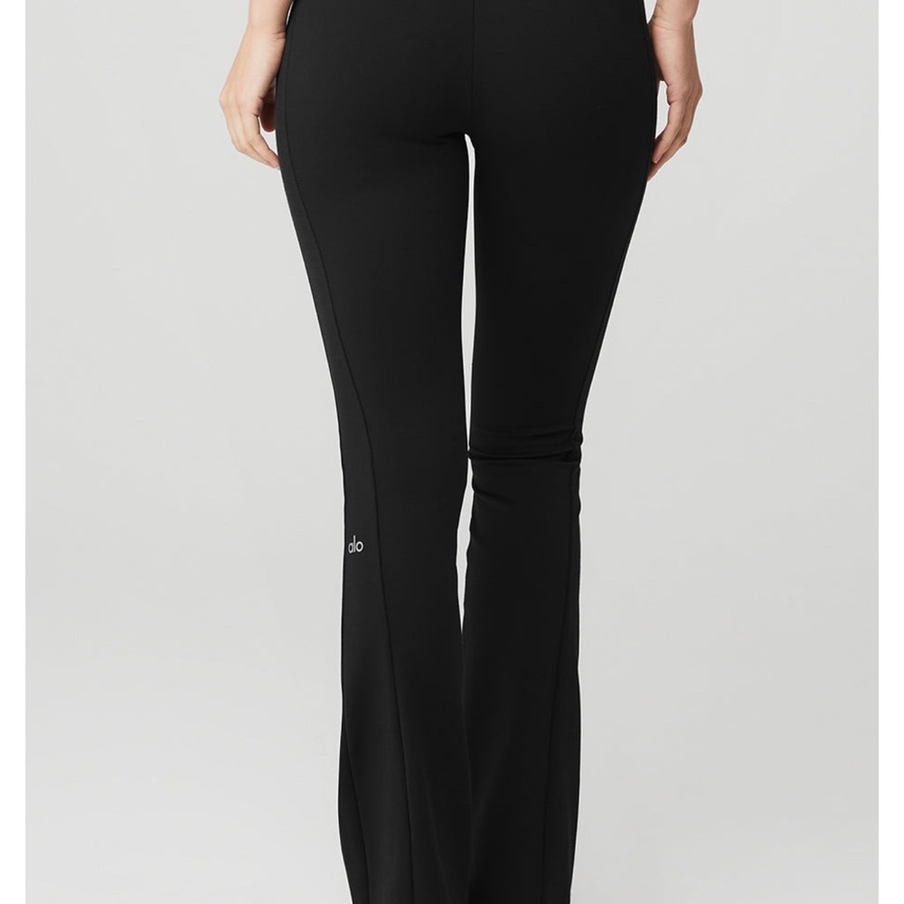 ALO High Waisted Zip It Flare Legging - Black